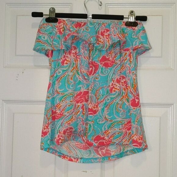 Lilly Pulitzer Jellies Be Jammin Ruffle Tube Top - Picture 2 of 5